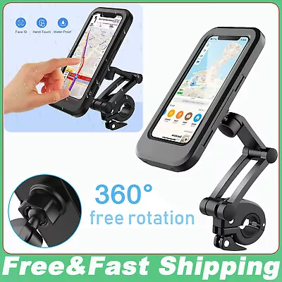 Motorcycle Bike Handlebar Phone Holder Mount Waterproof Case For IPhone Samsung • $11.10