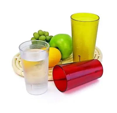 $9.75 • Buy 12 *(RED)* Drinking Glasses Cups Restaurant Break Resistant Plastic Tumblers 8oz