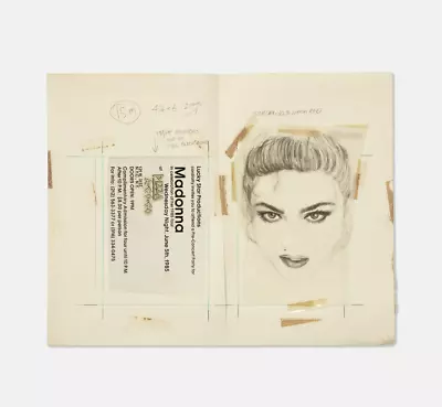 Madonna Pizza-A-Go-Go Invitation Mockup Drawing 1985 Like A Virgin Tour NYC Rare • $275