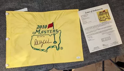 Phil Mickelson Autographed Signed 2010 MASTERS Golf Pin Flag + INC 040610 • $599.99