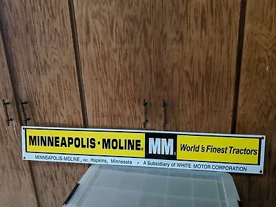 Large Vintage Minneapolis-moline Tractor Farm Porcelain Sign 40  X 6  • $327