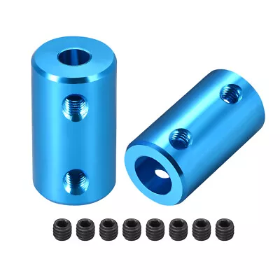 2pcs Shaft Coupling 5mm To 8mm Bore L25xD14 Robot Motor Wheel Rigid Coupler Blue • $14.50