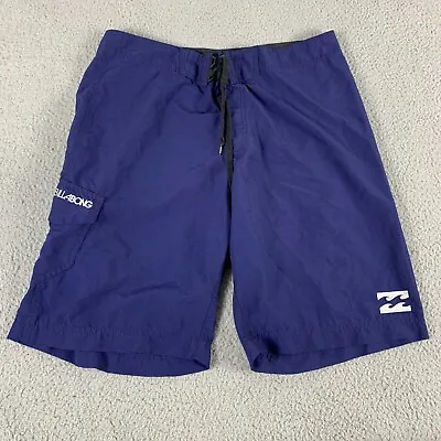 Billabong Swim Trunks Mens 36 Blue Regular-Fit Drawstring Polyester Board Shorts • $18.99