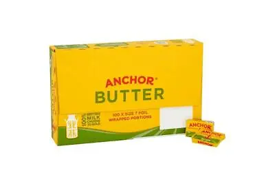 Size 7 Individual Foil Wrapped Anchor Single Butter Portions X100    BB 03/07/24 • £12.99