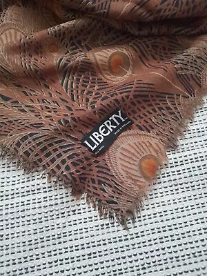 Vintage Liberty 100%  Wool  Hera  Scarf Shawl 52 X52  Approx. Browns And Gold. • £50