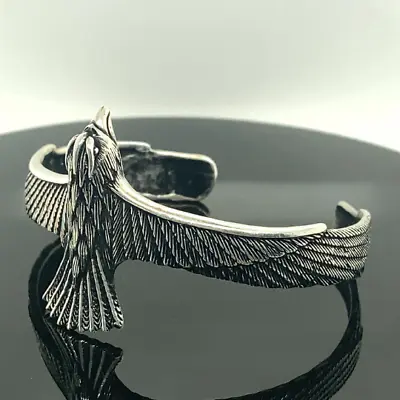 Silver Hawk Bracelet  Hawk Cuff Bracelet  Silver Wildlife Bracelet  • $120