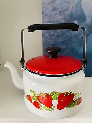 Vintage Teapot With Strawberry Design • $12