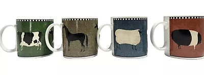 4 Warren Kimble Farmhouse Country Animals Mugs Sheep Pig Horse Cow Brandon House • $49.99