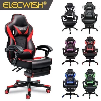 Gaming Chair Computer Racing Swivel Seat Office Chair W/ Lumbar Support Footrest • $129.99