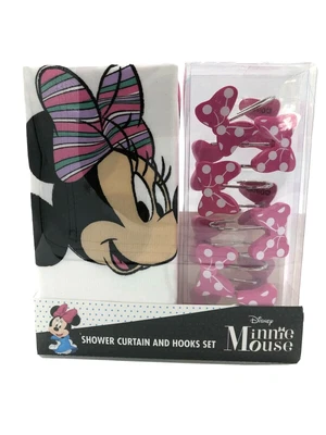 $24.95 • Buy Minnie Mouse  Rainbow Dreams  Fabric Shower Curtain And Hooks Set