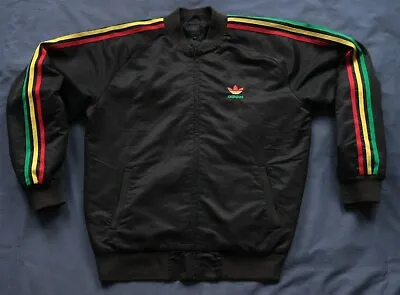 Adidas Bomber Vintage Retro Jacket Rasta Jamaica Originals M Reggae Track Top • £136