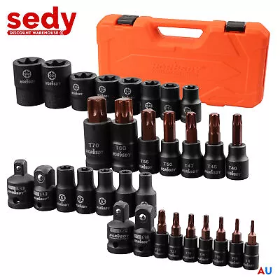 31Pcs Torx Bit Socket Female External Socket Set Impact Adapter Socket S2 Crv • $39.99