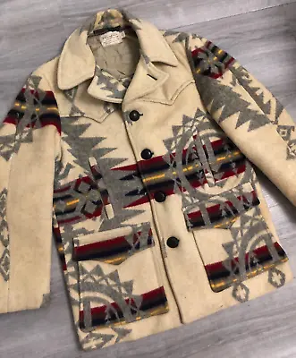 VTG PENDLETON Western Wear Navajo Wool Ranch Jacket - Size 42 [p2p 23 ] • £675