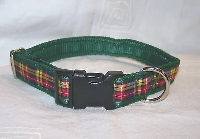 Buchanan Tartan Green Scottish Dog Collar Or Lead Handmade In Scotland • £7.49