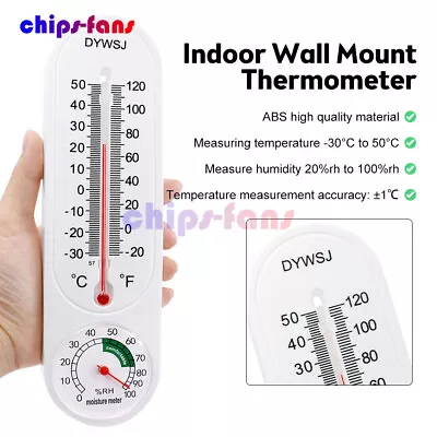 Wall Thermometer Indoor Outdoor Mount Garden Greenhouse Home Humidity Meter New • £3.59