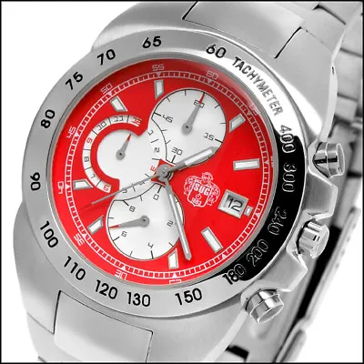 Sug Oasis Mens Os60 Quartz Chronograph Stainless Steel Watch New S.u.g. Red • $80.99