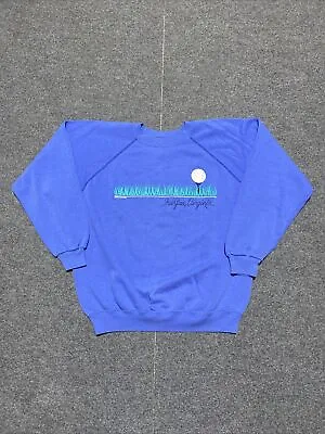 Vintage 80s VA Golf Sweatshirt Mens XL College Sweater Blue Sports Retro • $23.79