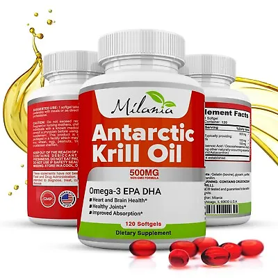 $18.99 • Buy Antarctic Krill Oil - 120 Softgels - Omega-3 Complex, EPA, DHA & Astaxanthin