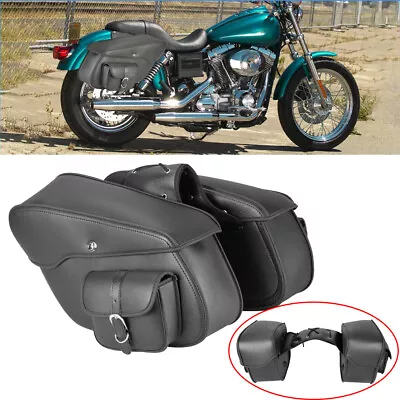 Motorcycle PU Side Saddle Bags For Yamaha Virago XV 250 500 535 700 750 920 1100 • $129.99