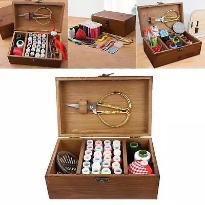 Multifunction Sewing Box Baskets Kit DIY Threads Thin Needles Home Travel • $67.34