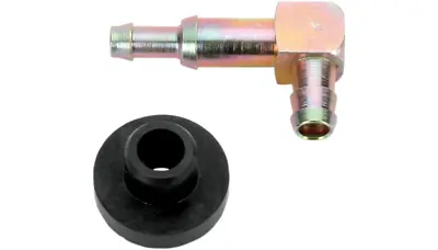 New Fuel Elbow 5/16  Line 90 Degree Gas Tank Fitting Metal With Rubber Grommet • $10.95