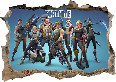£15.95 • Buy Fortnite Game Bedroom 3D Smashed Wall Stickers Poster Decal Mural