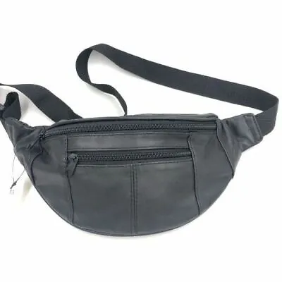 £6.90 • Buy SALE Real Leather Unisex Bum Bag Waist Fanny Festival Pouch Bag Holiday Pack