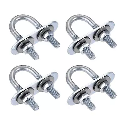 4Sets Round U-Bolt 16mm-42mm Inner Width Steel M6 With Nut Plate Washer • $23.55