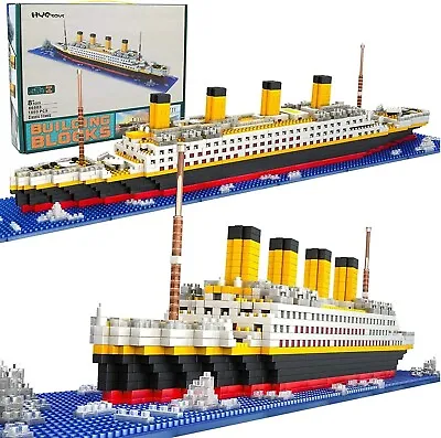Titanic Micro Mini Building Blocks Set 1860Pcs Titanic Toy Ship Model Building • $44.99