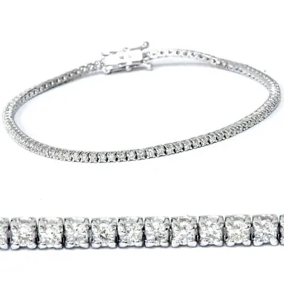 2ct TW Round-Cut Natural Diamond Tennis Bracelet 14K White Gold 7  Women's • $999.99