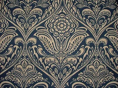 Windermere Indigo Blue Cotton Curtain Upholstery Cushion Roman Blind Fabric • £9.49