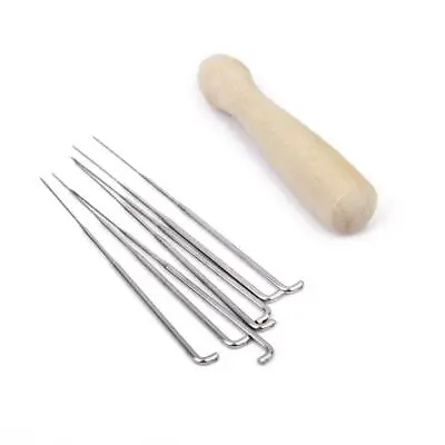 7pcs Needle Felting Starter Kit W. Wood Handle Holder Wool Felt Tools Craft • £5.39