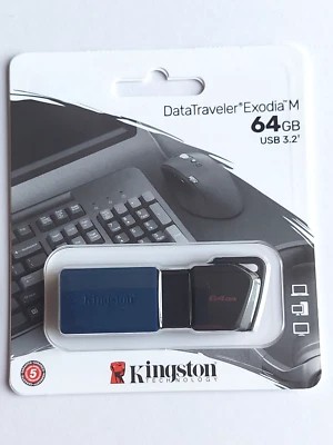 £4.90 • Buy Kingston 64GB USB Flash Drive - DataTraveler Exodia M (USB 3.2)