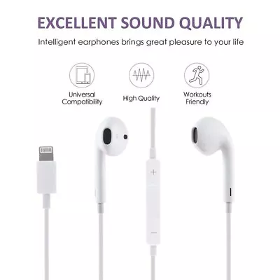 £7.99 • Buy Apple Device Earphones With Lightning Connector With Remote Mic For Iphone/Ipad