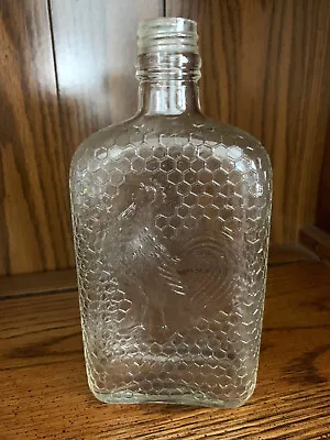 Vintage 1930s Chickencock Cotton Club Rye Whiskey 1 Pint Clear Bottle - EMPTY • $35