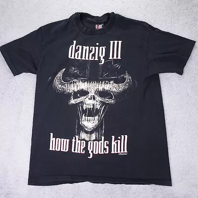 Vintage Danzig III T-Shirt How The Gods Kill 90s Tour 1992 Dirty Black Summer XL • $199.99