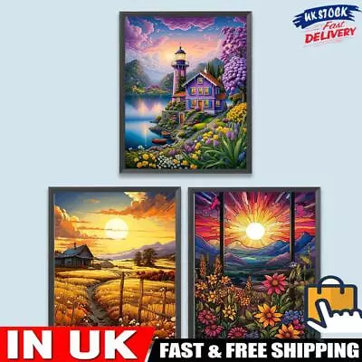 Paint By Numbers Kit On Canvas DIY Oil Art Rural Flowers Plants Picture Decor # • £8.59