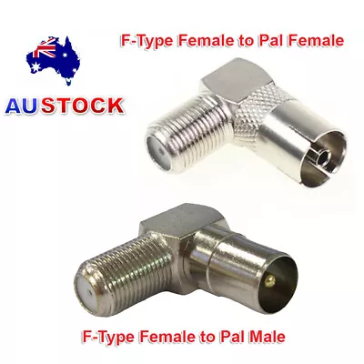 F Type Female To PAL Male Female Plug  TV Antenna Connector Right Angle Adapter • $3.99