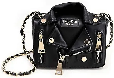 $106 • Buy Unique Women Chain Strap Shoulder Bag Evening Handbag In Black Jacket Shape