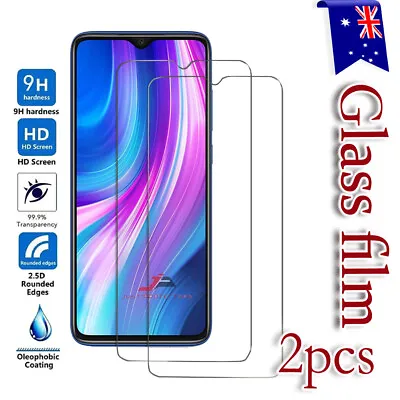 $6.89 • Buy [2 Pack] For Xiaomi Redmi Note 8 & 8 Pro Tempered Glass Screen Protector Guard