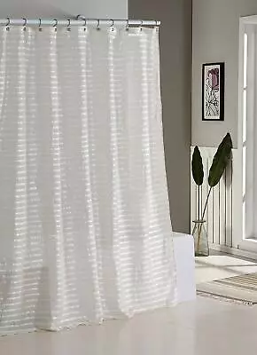 $14.99 • Buy Duck River Textile Tabitha Shower Curtain, 70in X 72in White Ivory NWOP