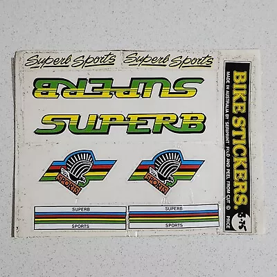 SUPERB SPORTS Genuine Vintage Racer Bicycle Decal Sticker Kit *NEW OLD STOCK* • $39.99