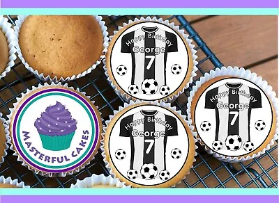 24 Personalised Newcastle Colour Shirt Cupcake Topper Ricewafericing Or Precut • £3.45