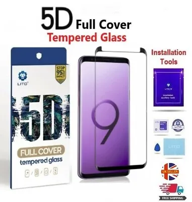 5D Full Cover Gorilla Tempered Glass Screen Protector For Galaxy S8 S9  • £3.49
