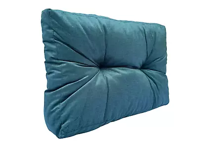 Garden Outdoor Cushion Bench Pad Pallet Corner Sofa Teal Green Velvet Tufted • £29.95