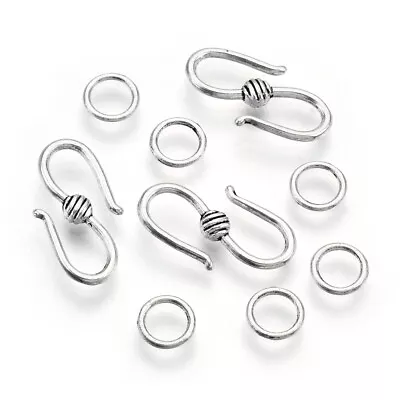 S Hook Clasps Sets Antiqued Silver Bracelet Necklace Jewelry Supplies 6 Sets • $4.45