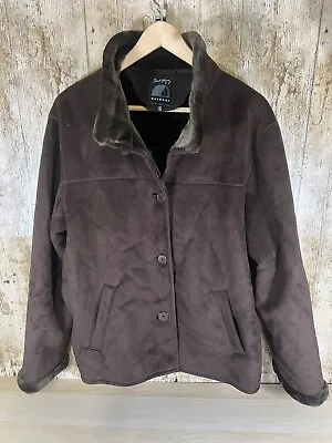 Jack Murphy Outdoor Jacket Coat Brown Fur Overcoat UK Women’s Size 16 • £14.95