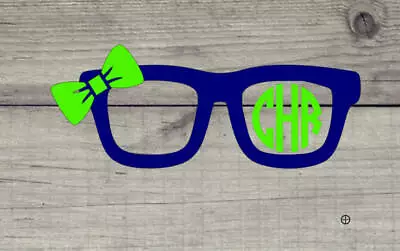 Eyeglasses With Monogram Vinyl Decal - Auto-cell Phone-laptop-Yeti - Spectacles • $3