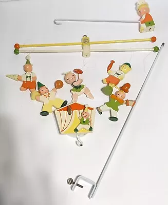 Vtg Rare Baby Crib Mobile By IRMI  Handpainted Wood Circus M811 Complete (F3) • $21
