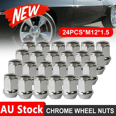 24Pcs M12x1.5 Wheel Nuts Chrome Lug Nut For Ford Ranger Triton Mazda Bravo Bt50 • $24.85